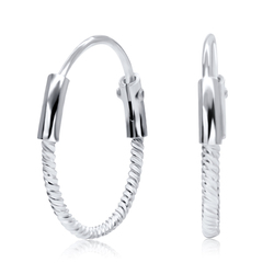 Twisted Silver Hoop Earring HO-700N 